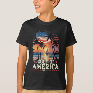 Golf von Amerika Est 2025 USA Flag Gul T-Shirt