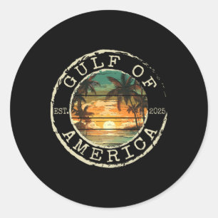 Golf von Amerika Est 2025 Vintag Beach Briefmarke Runder Aufkleber