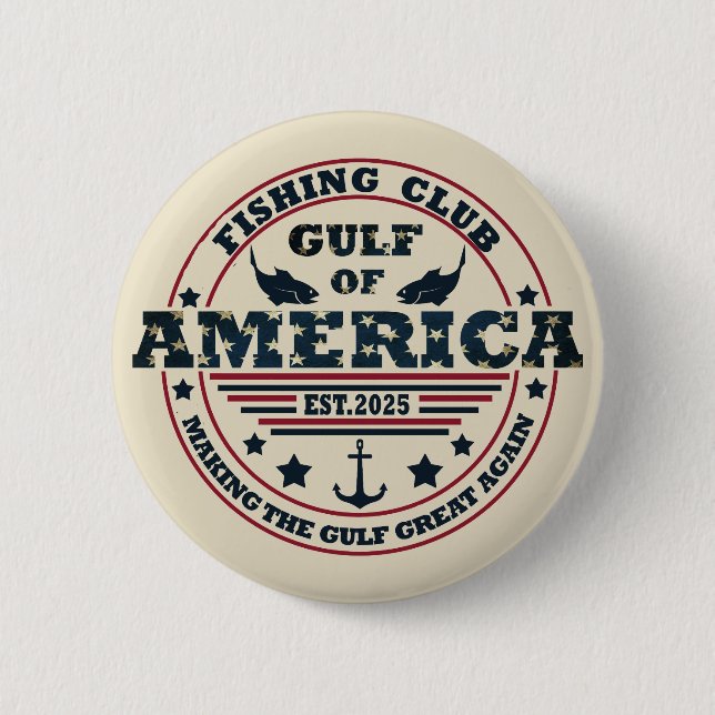 Golf von Amerika Fischerclub Amerikanisch patrioti Button (Vorderseite)