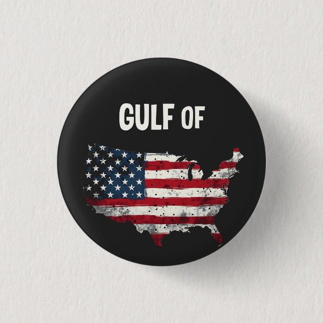 Golf von Amerika Funny Trump USA Map Flag Button (Vorderseite)