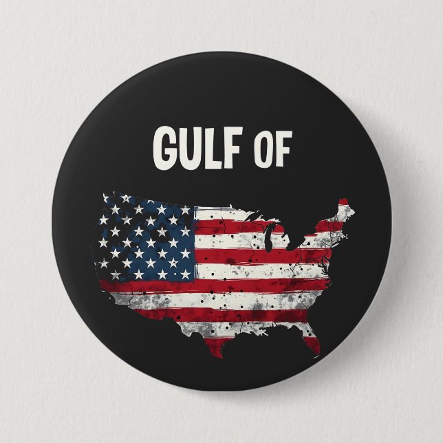 Golf von Amerika Funny Trump USA Map Flag Button (Vorderseite)