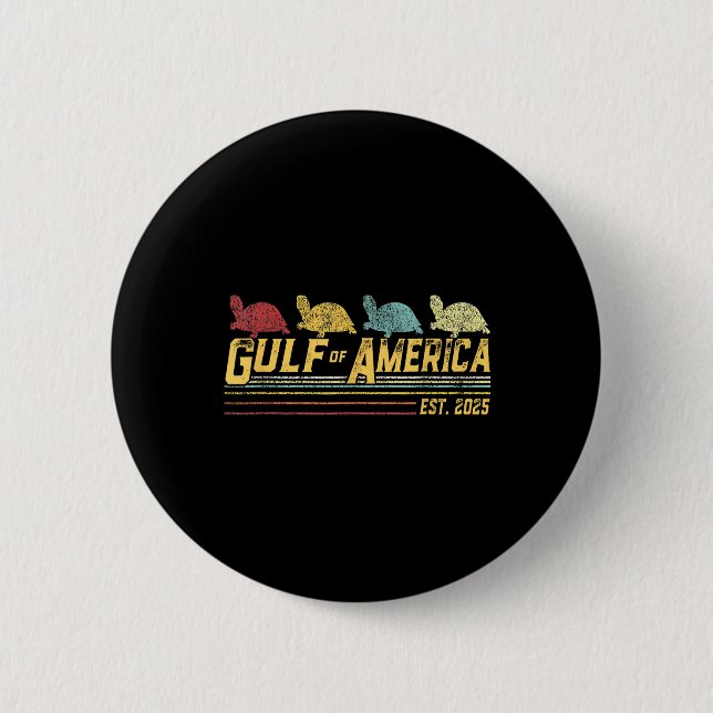Golf von Amerika nach 2025 Schildkröte Button (Vorderseite)