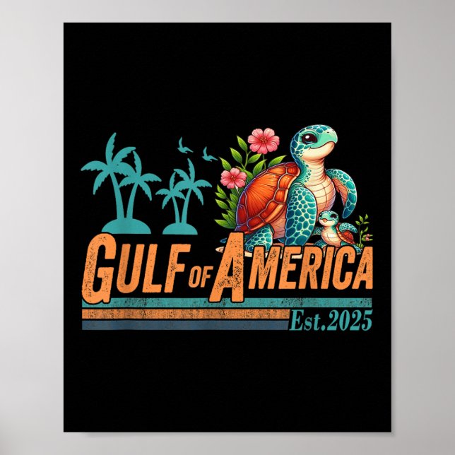 Golf von Amerika Osten 2025 Turtelgolf Mexiko Poster (Vorne)
