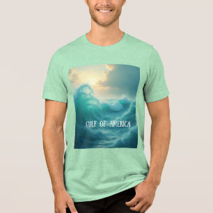 Golf von Amerika Ozean Meer grün  Ozeanwellen Tri-Blend Shirt