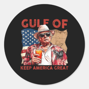 Golf von Amerika - Patriotische Amerikas Fahne des Runder Aufkleber