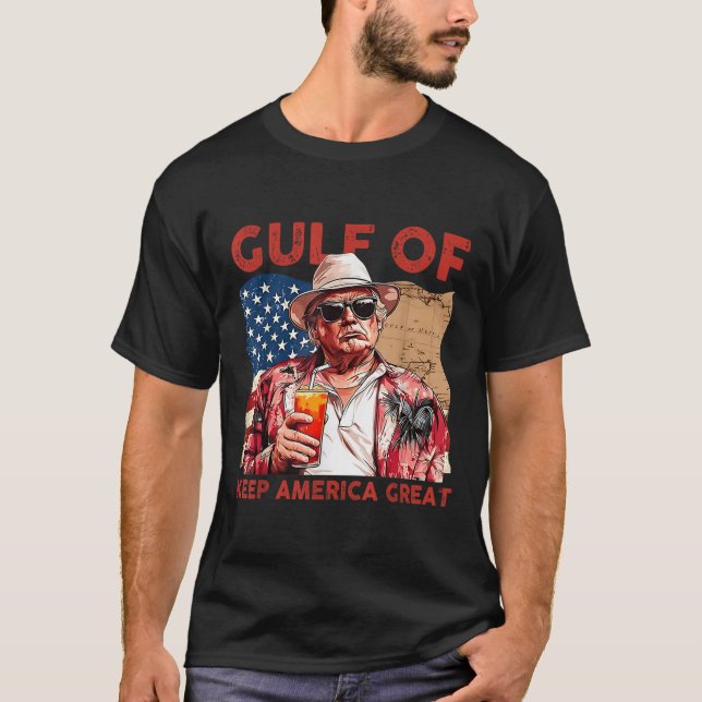 Golf von Amerika - Patriotische Amerikas Fahne des T-Shirt (Vorderseite)