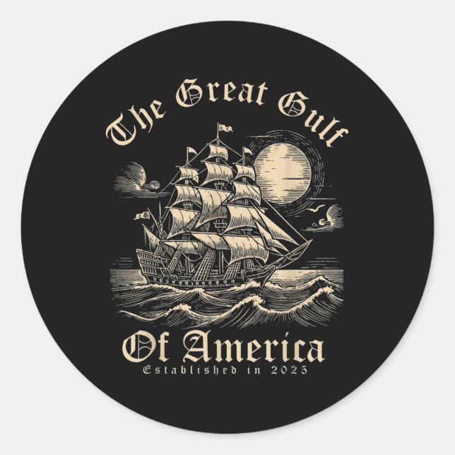 Golf von Amerika Runder Aufkleber (Vorderseite)