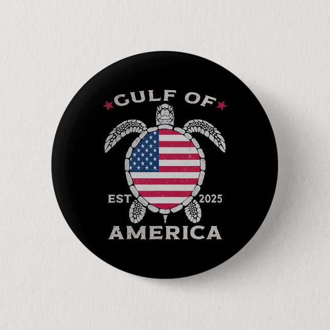 Golf von Amerika Schildkröte US-Flagge Ostsee 2025 Button (Vorderseite)