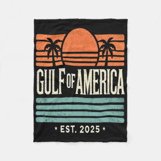 Golf von Amerika Sunset & amp; Palmen Trees Retro Fleecedecke