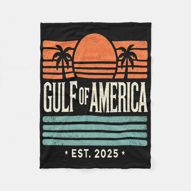 Golf von Amerika Sunset & amp; Palmen Trees Retro Fleecedecke (Vorderseite)