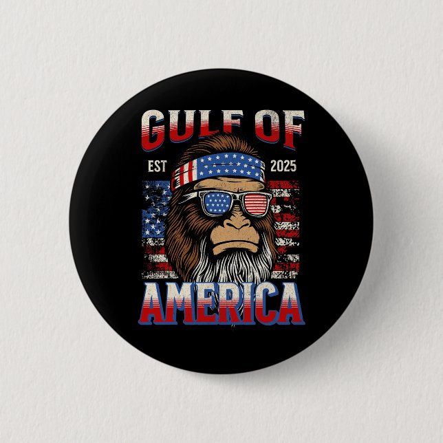 Golf von Amerika Trump Funny Bigfoot Mexico Pat Button (Vorderseite)