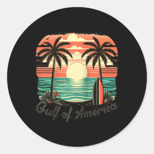 Golf von Amerika Vintage Beach Americas Golf von A Runder Aufkleber