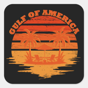 Golf von Amerika Vintages patriotisches amerikanis Quadratischer Aufkleber