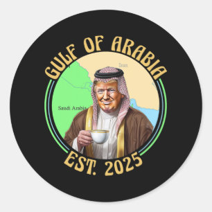 Golf von Arabien Est 2025 Lustig Trump Vintage Ara Runder Aufkleber