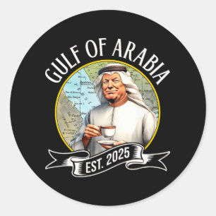 Golf von Arabien Est 2025 Lustig Trump Vintage Runder Aufkleber