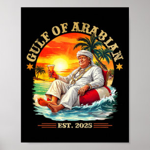 Golf von Arabien Est 2025 Lustiger Trump Vintage P Poster