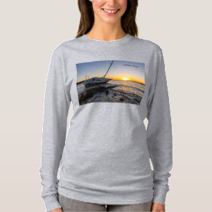 Golf von Breeze Segelboot Steg Sonnenuntergang Lan T-Shirt