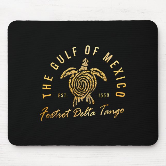 Golf von Funny Mexico Foxtrots Deltas Tangos Turtl Mousepad (Vorne)