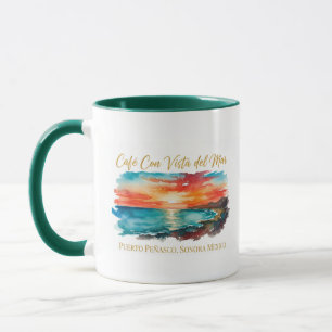 Golf-von-Kalifornien-Sonnenaufgang-Aquarell-Kaffee Tasse