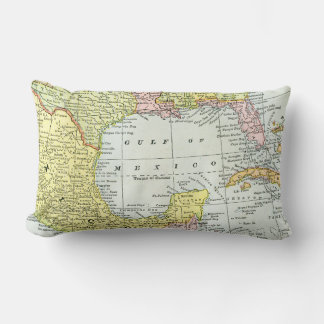 Golf-von-Mexico-Karte im Vintage-Stil Geografische Lendenkissen
