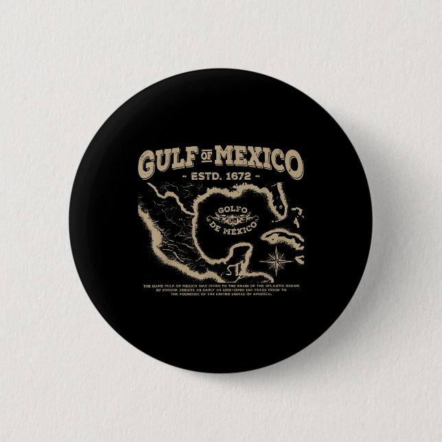 Golf von Mexiko 1672 Karte Button (Vorderseite)