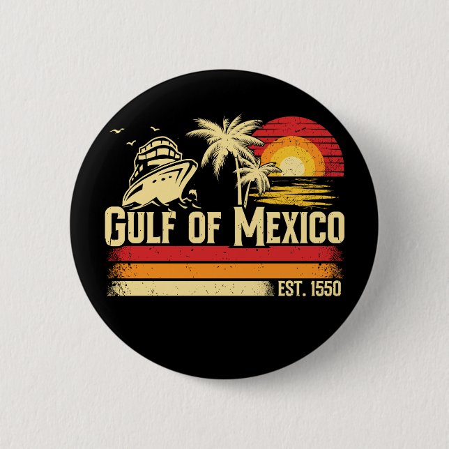 Golf von Mexiko bleibe salzig Vintag Button (Vorderseite)