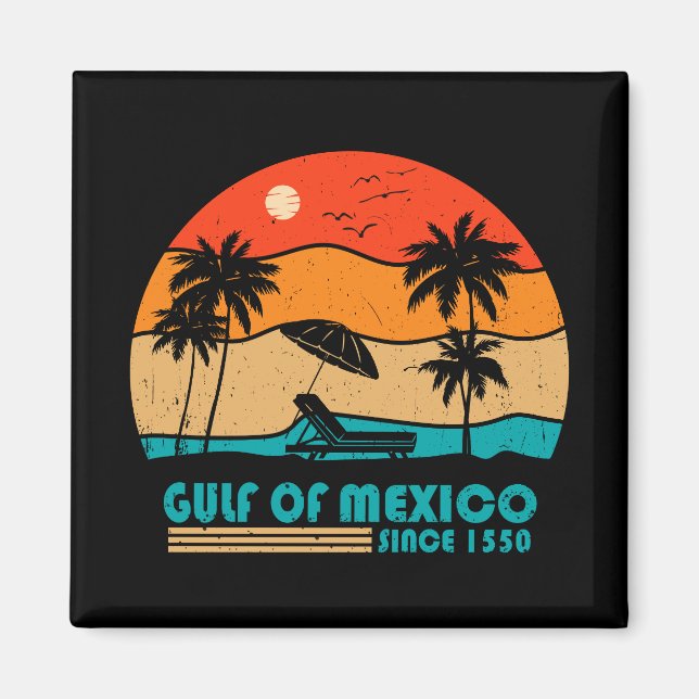 Golf von Mexiko bleibe salzig Vintag Magnet (Vorne)