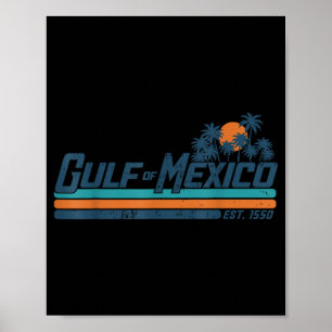 Golf von Mexiko Est 1550 Retro-Strand Golf von Mex Poster
