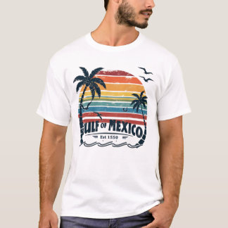 Golf von Mexiko Est 1550 Retro Vintag Beach Golf T-Shirt