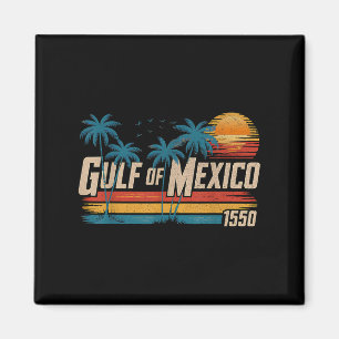 Golf von Mexiko Est 1550 Retro Vintage Strand Golf Magnet
