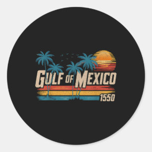 Golf von Mexiko Est 1550 Retro Vintage Strand Golf Runder Aufkleber