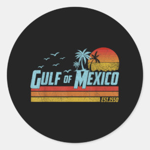 Golf von Mexiko Est 1550 Retro Vintage Strand Runder Aufkleber