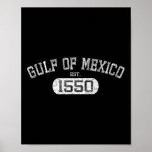 Golf von Mexiko Est 1550 Retro Vintagen Golf für M Poster