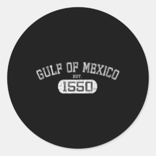 Golf von Mexiko Est 1550 Retro Vintagen Golf für M Runder Aufkleber
