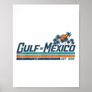 Golf von Mexiko Est 1550 Retro Vintager Strand Poster