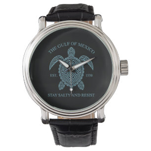 Golf von Mexiko ESTD 1550 Bleibe Salty and Resist Armbanduhr