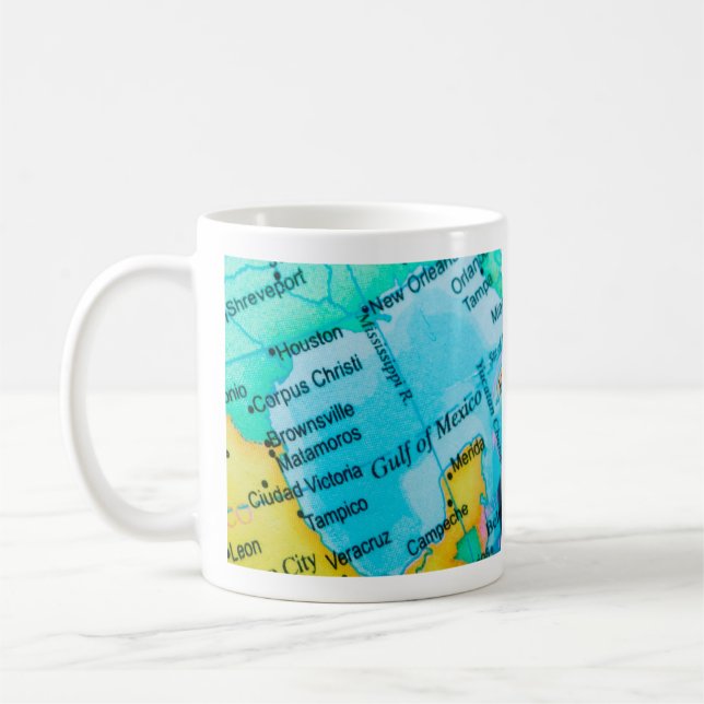 Golf-von-Mexiko-Karten-Tasse Kaffeetasse (Links)