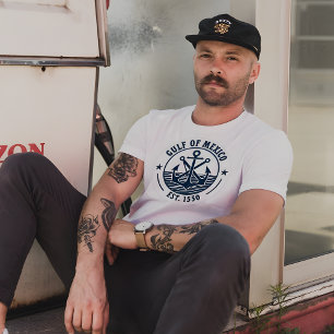 Golf von Mexiko Klassisches nautisches Abzeichen E T-Shirt