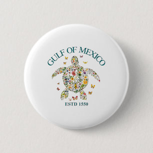 Golf von Mexiko Nicht USA USA Blumenschildkröte US Button