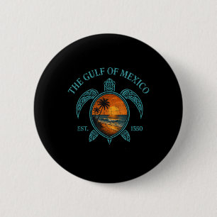 Golf Von Mexiko-Schildkröte Est. 1550 Retro Vintag Button