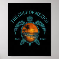 Golf von Mexiko Schildkröten Osten. 1550 Retro-Vin