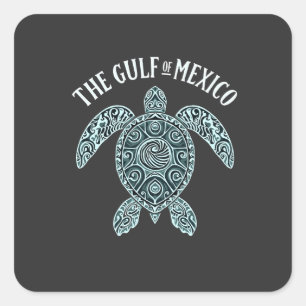 Golf von Mexiko Schildkrötensee Latino Quadratischer Aufkleber