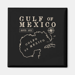 Golf von Mexiko seit 1672 Küste Linie Historische  Magnet