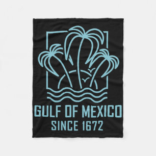 Golf von Mexiko seit 1672 Retro Vintage Sonnenunte Fleecedecke