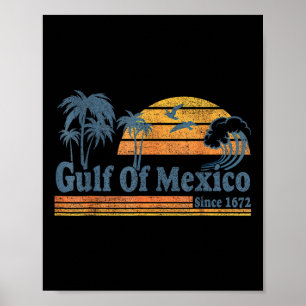 Golf von Mexiko seit 1672 Retro Vintage Strand Poster