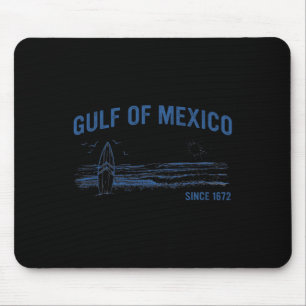 Golf von Mexiko seit 1672 Vintag Beach Surfing Su Mousepad