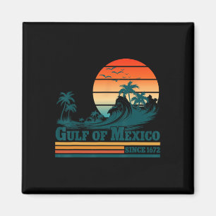 Golf von Mexiko seit 1672 Vintag Sunset Beach T-s Magnet