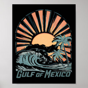 Golf von Mexiko seit 1672 Vintage-Strand 2-seitige Poster