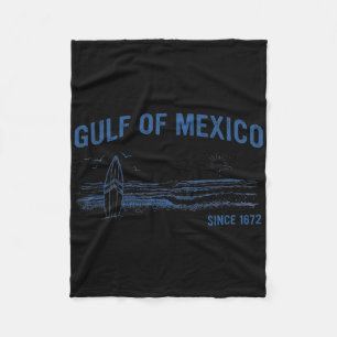 Golf von Mexiko seit 1672 Vintage-Strand-Surfing-T Fleecedecke