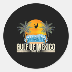Golf von Mexiko seit 1672 Vintager Beach Golf von Runder Aufkleber